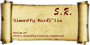 Simonffy Rozália névjegykártya